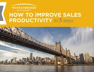 1 HOW TO IMPROVE SALES PRODUCTIVITY IN 5 STEPS
HOW TO IMPROVE SALES
PRODUCTIVITY in 5 steps
 