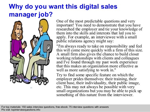 Digital sales manager interview questions and answers