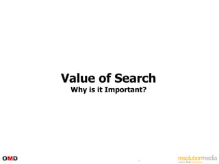 Value of Search
 Why is it Important?




                  19
 