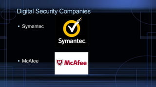 Digital Security Companies
 Symantec
 McAfee
 