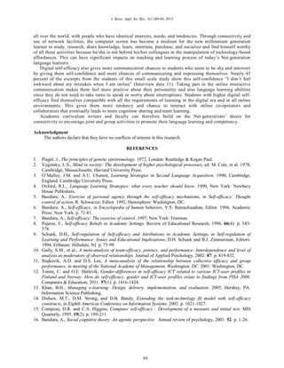 Digital self efficacy and language learning enhancement in an online ...