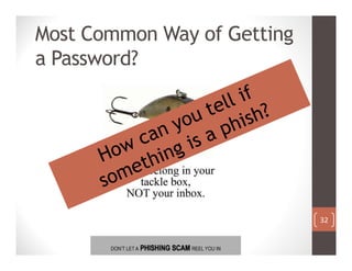 32
Most Common Way of Getting
a Password?
 