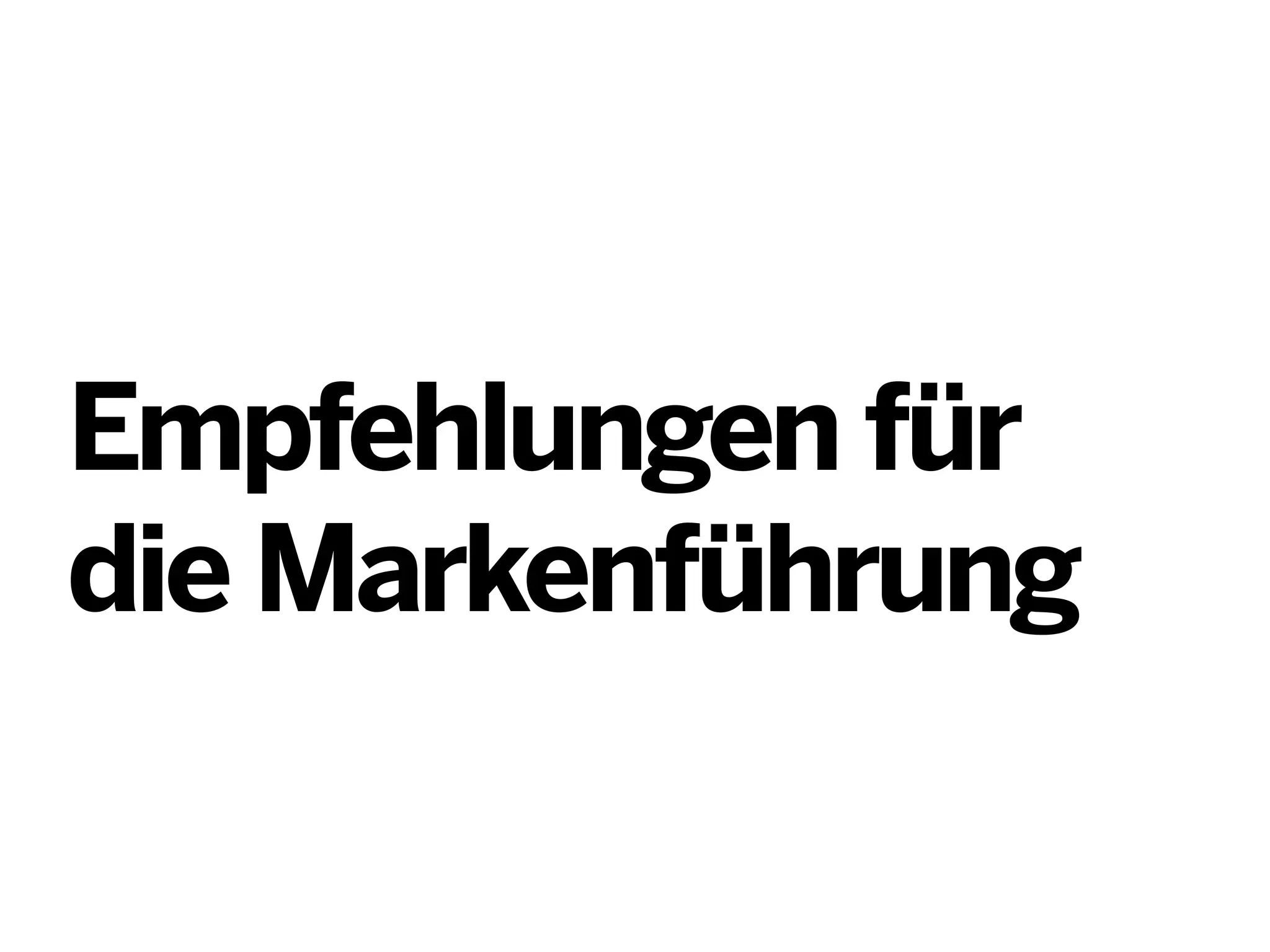 Empfehlungen für
die Markenführung

 