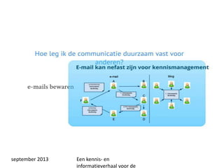 september 2013 Een kennis- en
informatieverhaal voor de
 