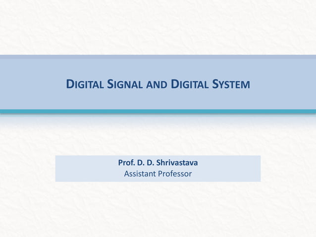 Digital Signal and System | PPT