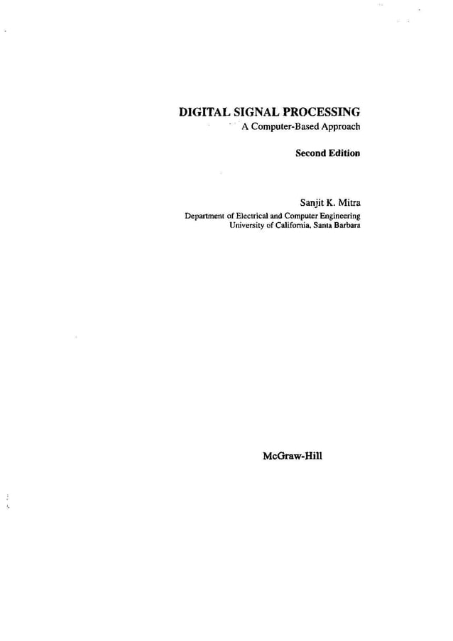 Digital signal processing computer based approach sanjit k. mitra