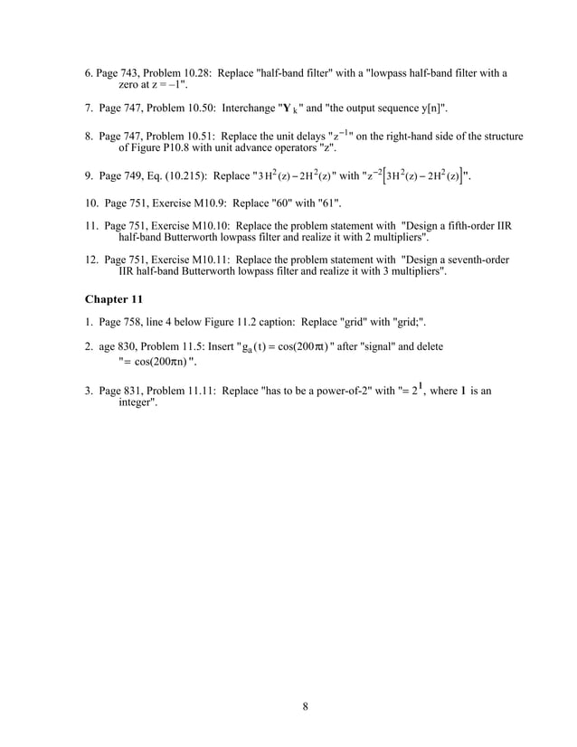 Digital signal processing (2nd ed) (mitra) solution manual