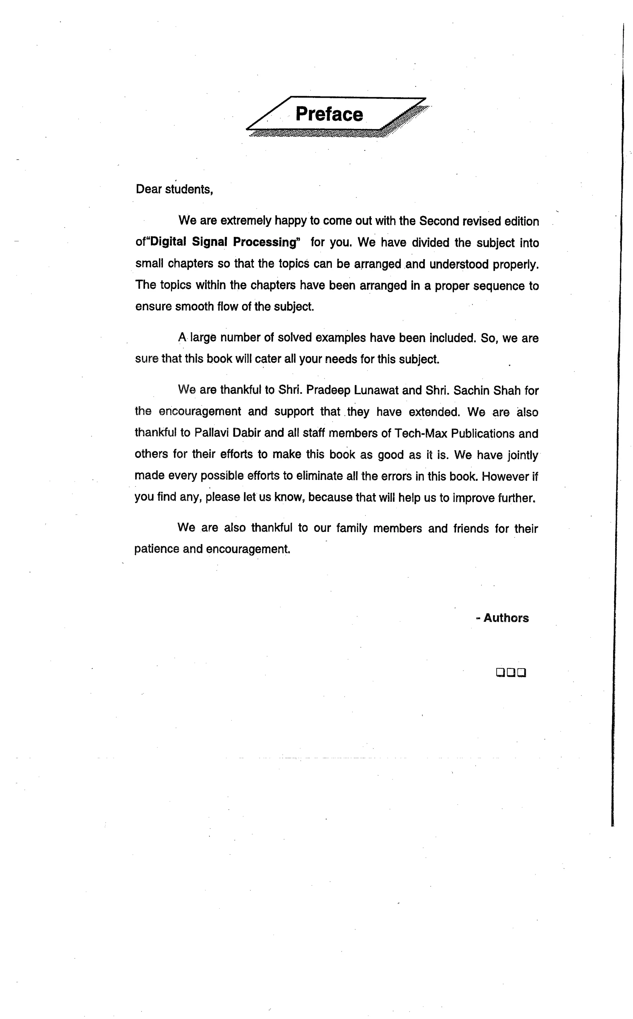 Digital signal processing  by j.s. katre (tech max)