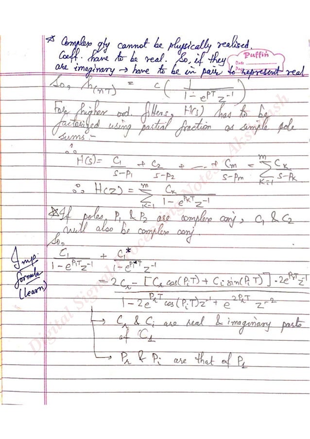 Digital signal processing notes Akshansh