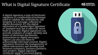Types of Digital signature Certificate Token
CLASS 3A
DIGITAL
SIGNATURE
DGFT DIGITAL
SIGNATURE
DOCUMENT
SIGNER
CLASS 3b
DI...