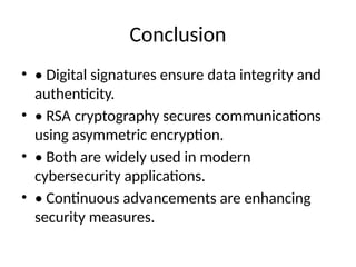 Comprehensive Overview of Digital Signatures and RSA Cryptography in ...