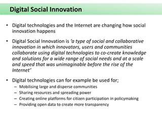 Digital Social Innovation and the Impact of Data Analytics | PPTX