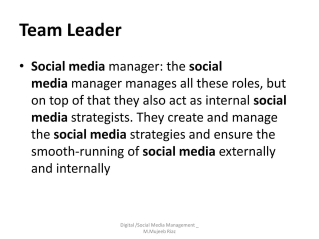 Social Media Team Structure Holistic Model Common Digital & social media team structure | PPT