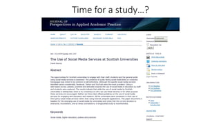 Time for a study…?
 