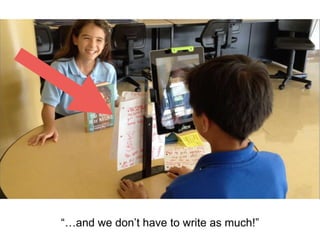 ”…and we don’t have to write as much!“
 