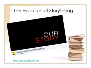 The Evolution of Storytelling
http://vimeo.com/6751634
 