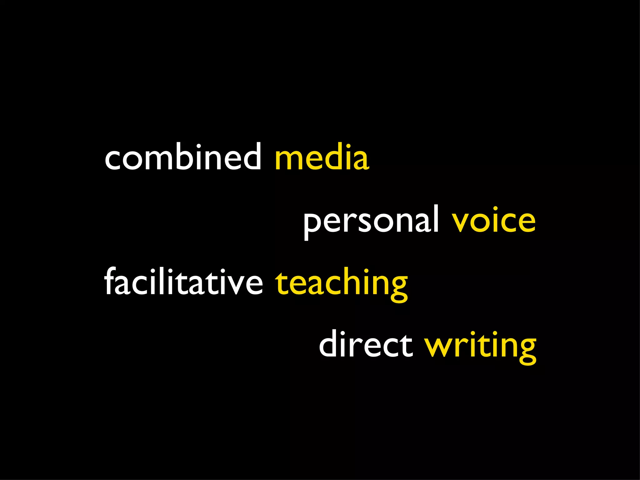 combined  media personal  voice facilitative  teaching direct  writing 