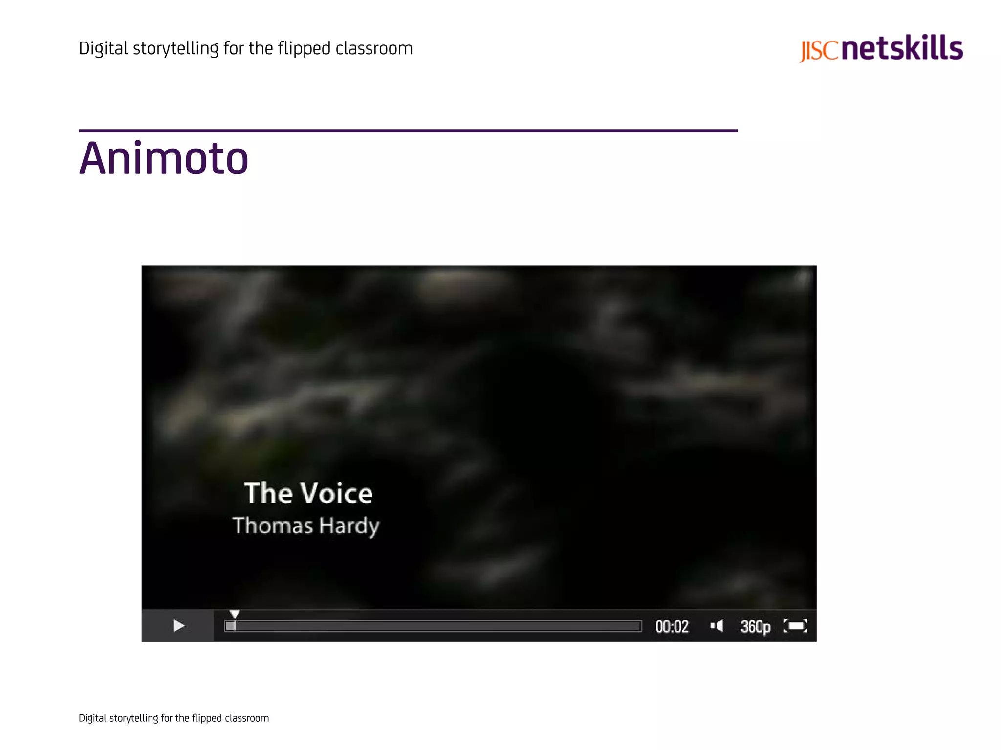 Digital storytelling for the flipped classroom




Animoto




Digital storytelling for the flipped classroom
 