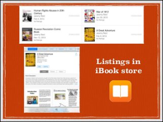 Listings in
iBook store

 