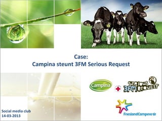 Case:	
  	
  
                              Campina	
  steunt	
  3FM	
  Serious	
  Request	
  




Social	
  media	
  club	
  	
  
14-­‐03-­‐2013	
  
 