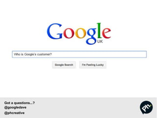 Got a questions...?
@googledave
@phcreative
 