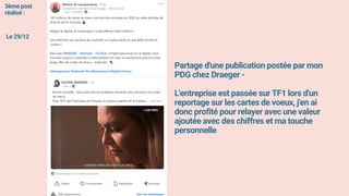3ème post
réalisé :
Partage d'une publication postée par mon
PDG chez Draeger -
L'entreprise est passée sur TF1 lors d'un
...
