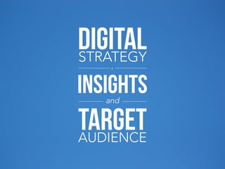 DIGITAL
STRATEGY
,

INSIGHTS
and

TARGET
AUDIENCE

 