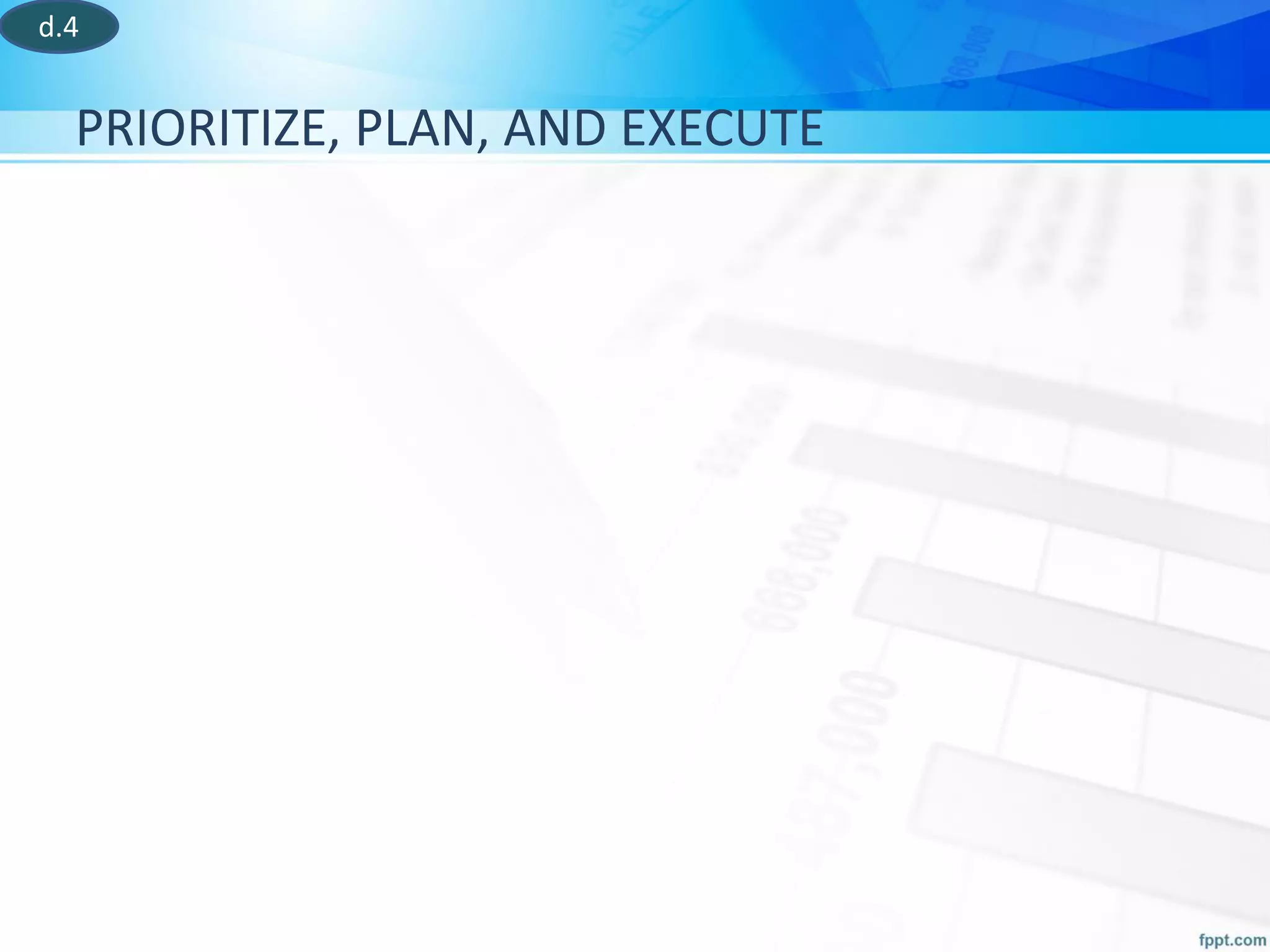 PRIORITIZE, PLAN, AND EXECUTE
d.4
 