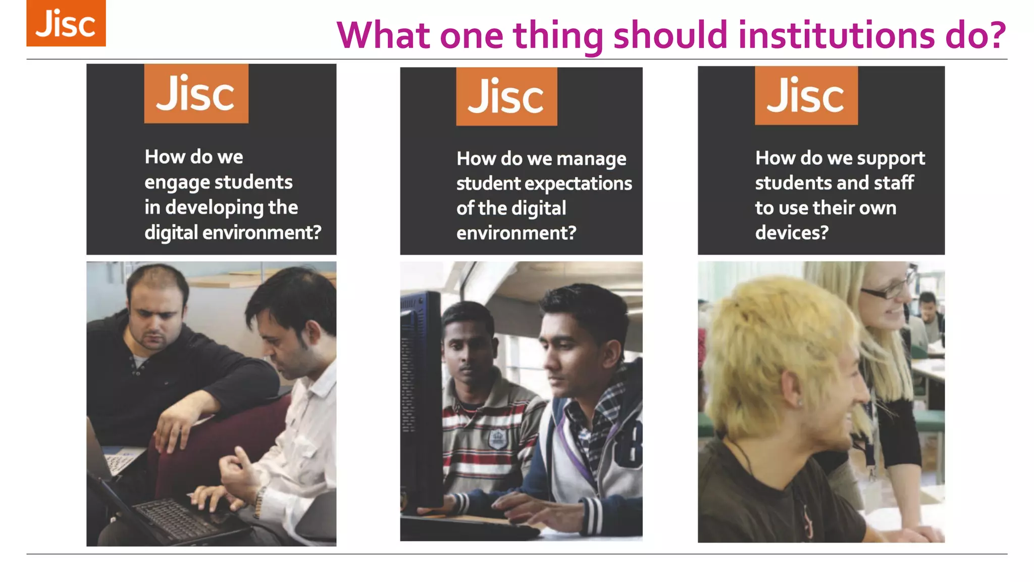 What one thing should institutions do? 
 