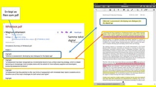 En kopi av
filen som pdf
Samme tekst
digital
 