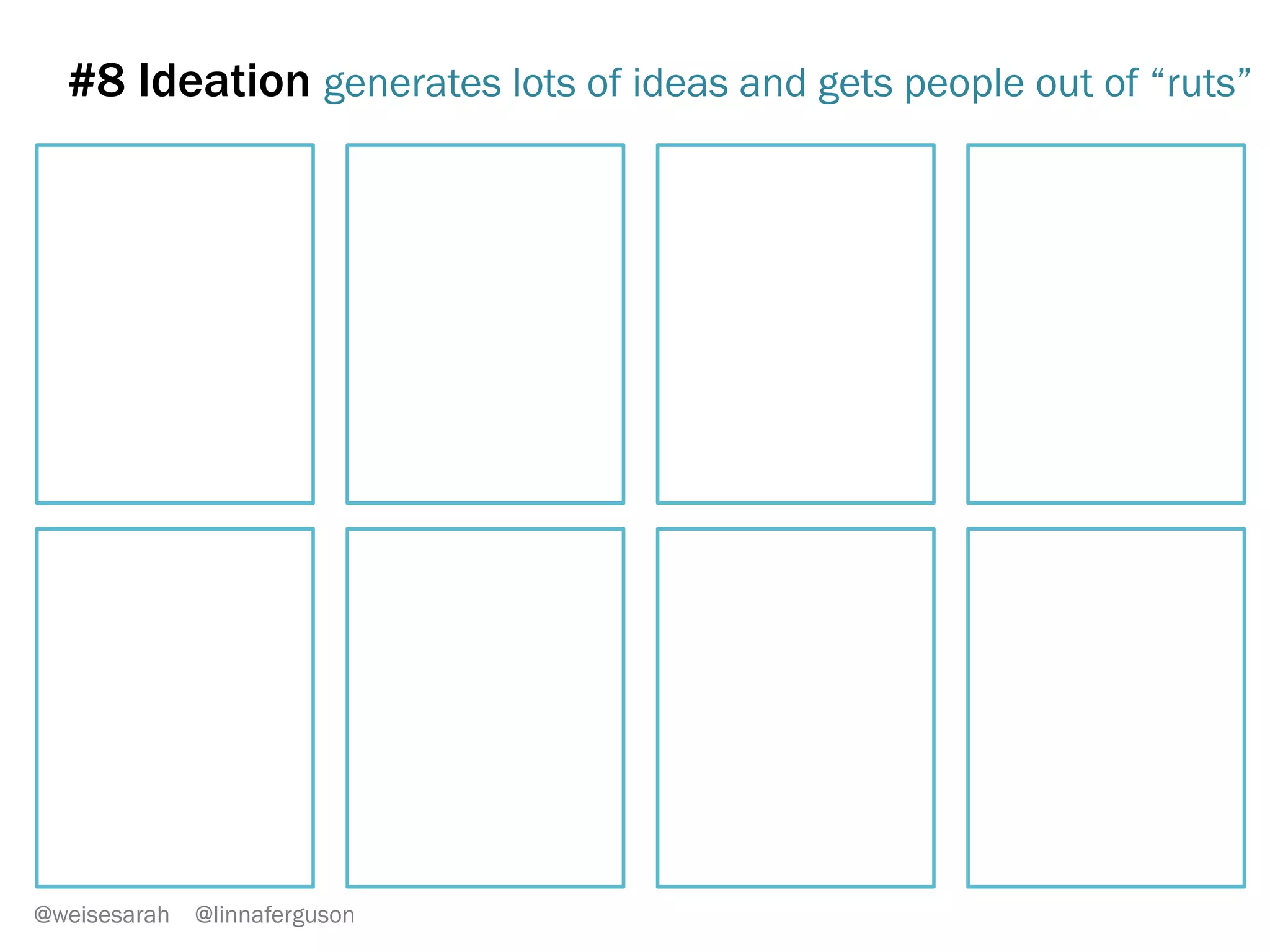 #4 Personas
can quickly state what
resonates
(and what doesn’t)
for this customer
@weisesarah @linnaferguson
 
