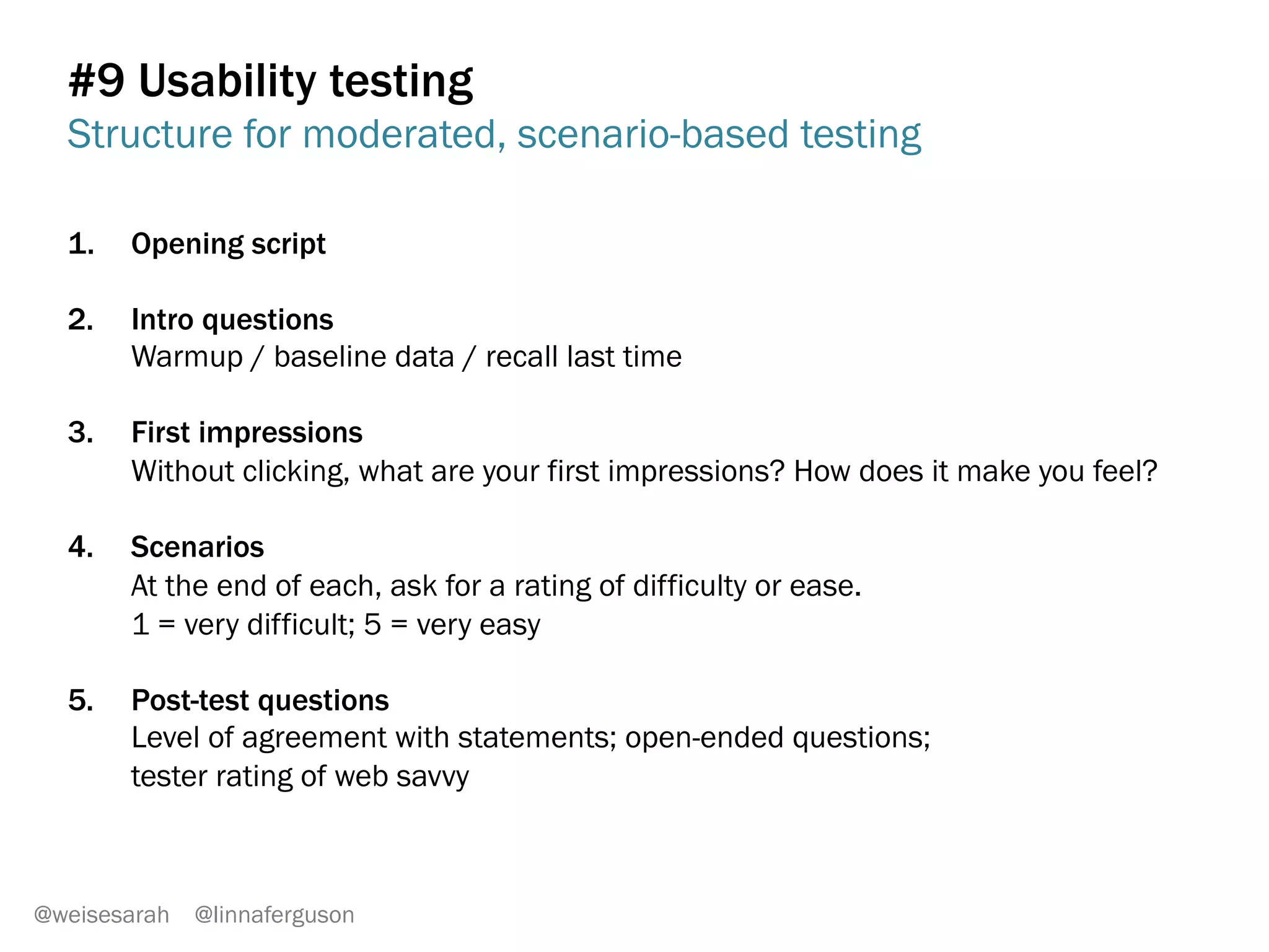#6 Journey maps applied to websites = task analysis
30+ screens to
apply for a job!
Using this, we
streamlined
USAJobs.gov to 9
screens.
@weisesarah @linnaferguson
 