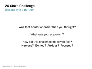 We think on autopilot.
Multitasking makes us less creative.
@weisesarah @linnaferguson
 