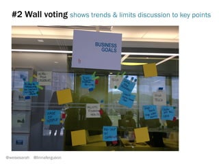 #1 Mad libs
WE ARE A: business type
WE PROVIDE: emotional benefit
WE STAND OUT BY: key differentiator
@weisesarah @linnaferguson
Financial
advisor
Simplicity
High tech
 