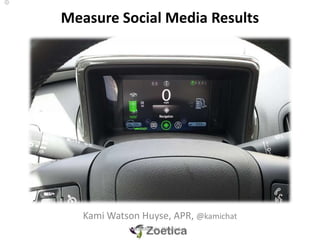 Measure Social Media Results
Kami Watson Huyse, APR, @kamichat
#SMResults @kamichat
 