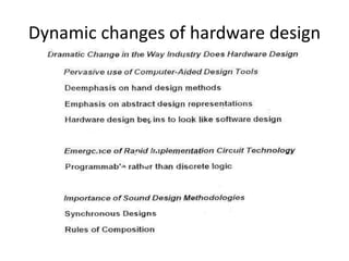 Dynamic changes of hardware design
 
