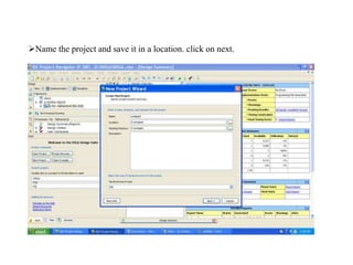 Name the project and save it in a location. click on next.
 