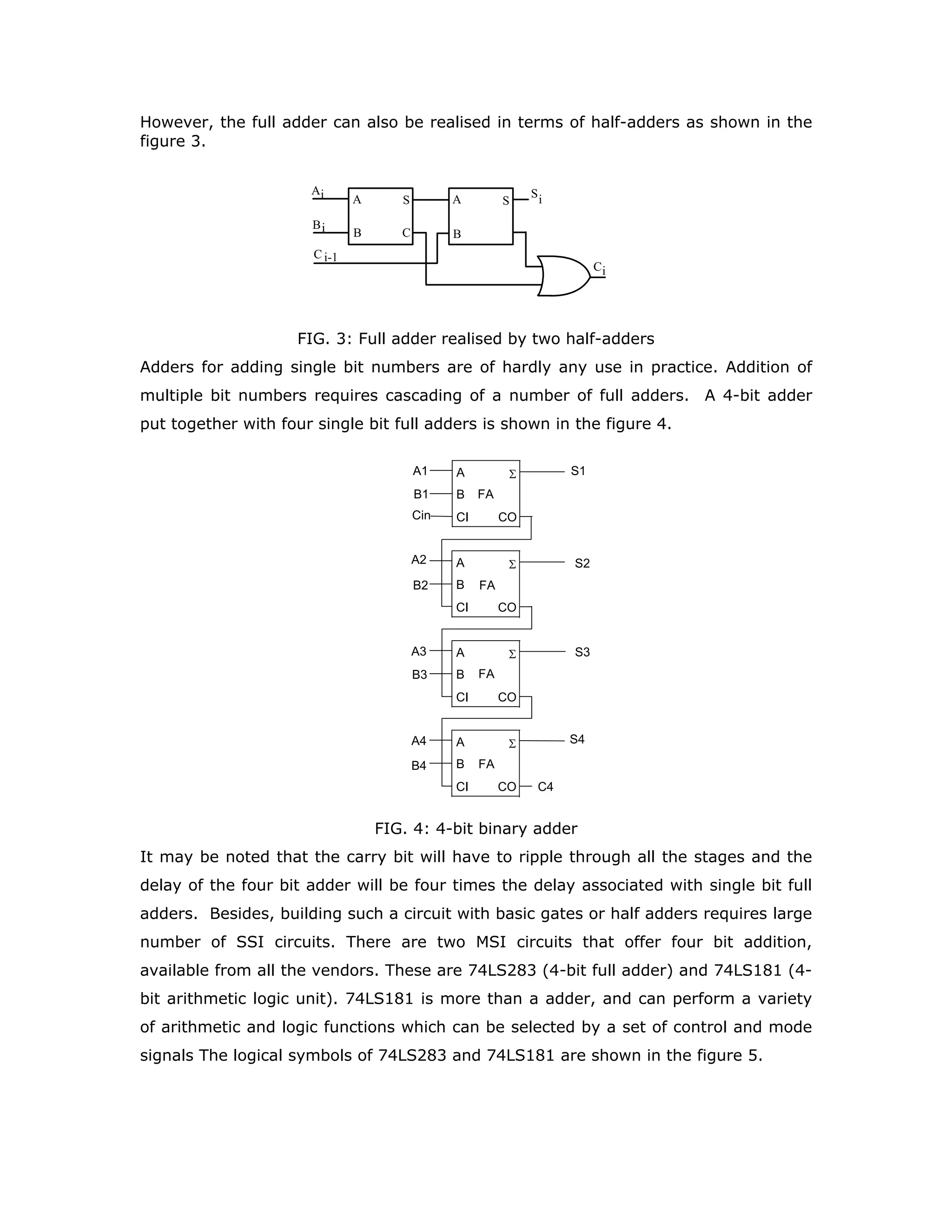 December 2006 N.J.Rao M4L5 15
Addition and subtraction
(2’s complement)
“Add the two numbers and ignore the carry”
“Overflow occurs when there is a carry into the sign-bit
position and no carry out of the sign-bit position, and
vice-versa”
The overflow may, therefore be realised by
The sign changing is done by complementing the
subtrahend and adding a 1 in the least significant bit
position.
A mode signal has to be created to instruct the unit whether
the addition or subtraction should take place.
 