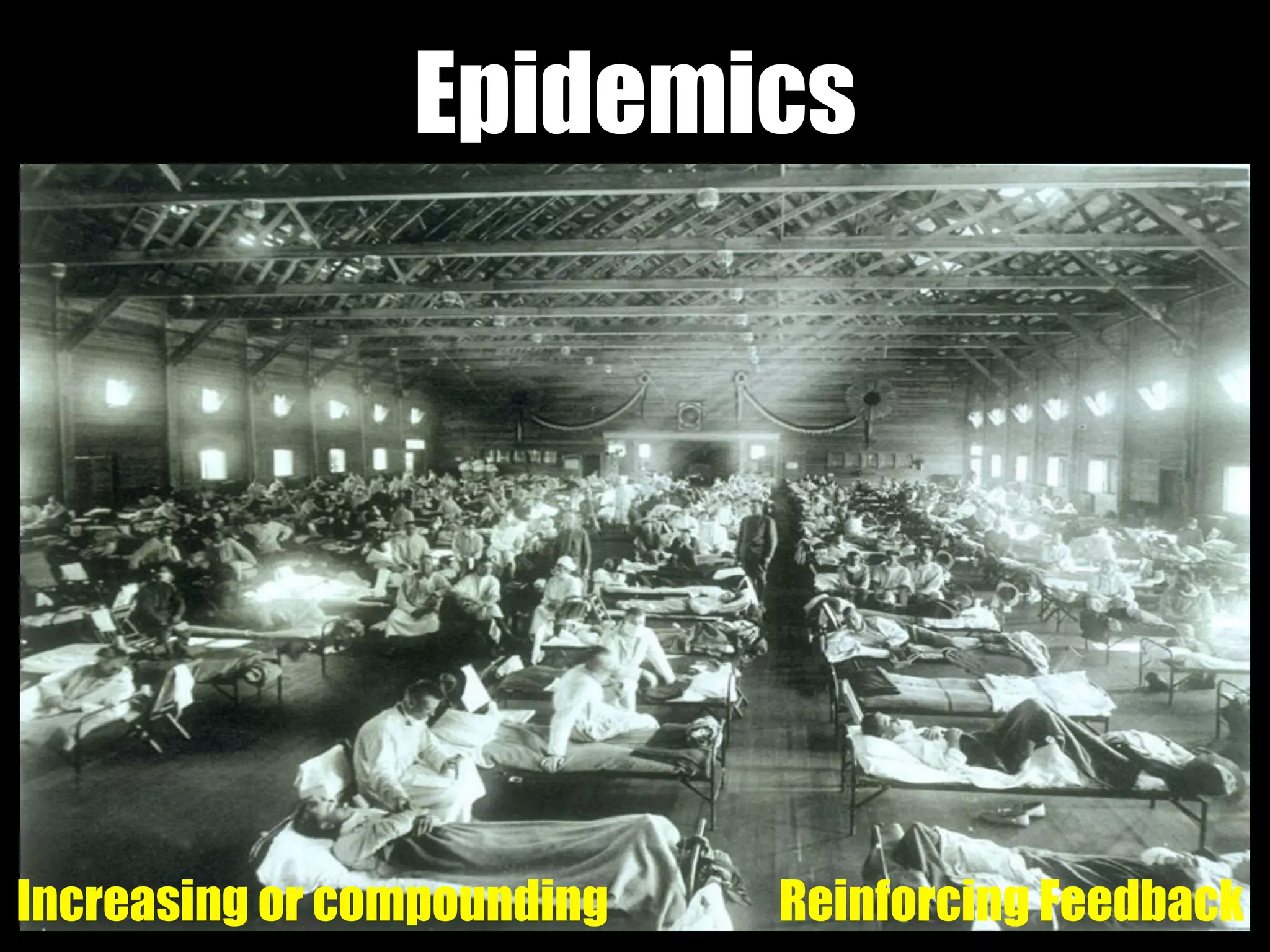 Epidemics
Increasing or compounding Reinforcing Feedback
 