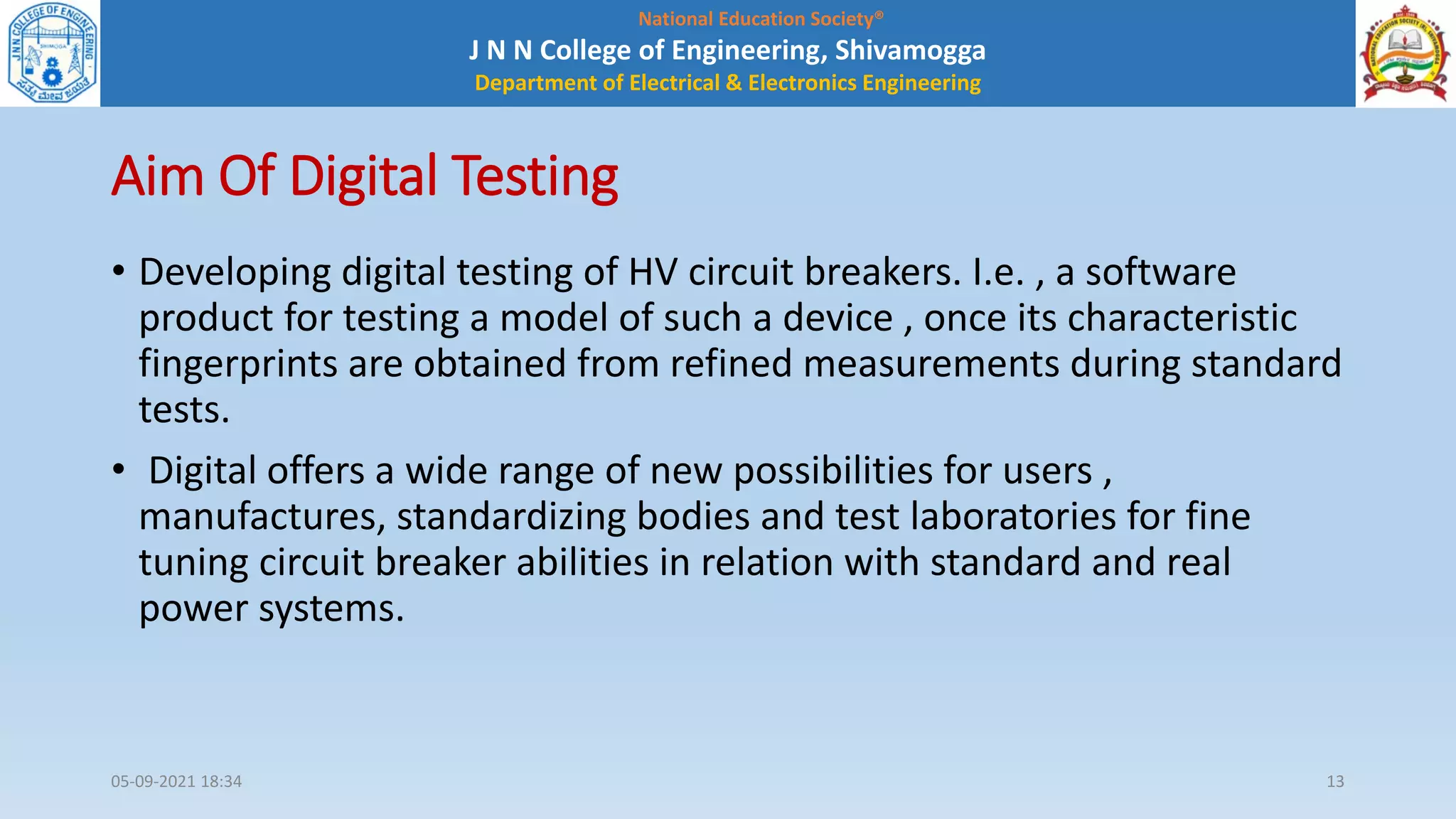 Digital testing of high voltage circuit breaker seminar ppt | PDF ...