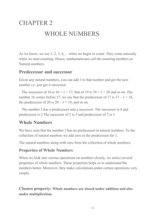 Successor Property Math Digital text book basics of numbers pdf | PDF