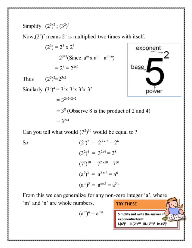 Digital textbook -EXPONENTS AND POWERS | DOCX