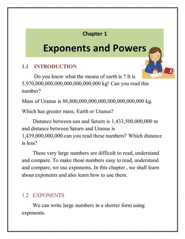 Digital textbook -EXPONENTS AND POWERS | DOCX