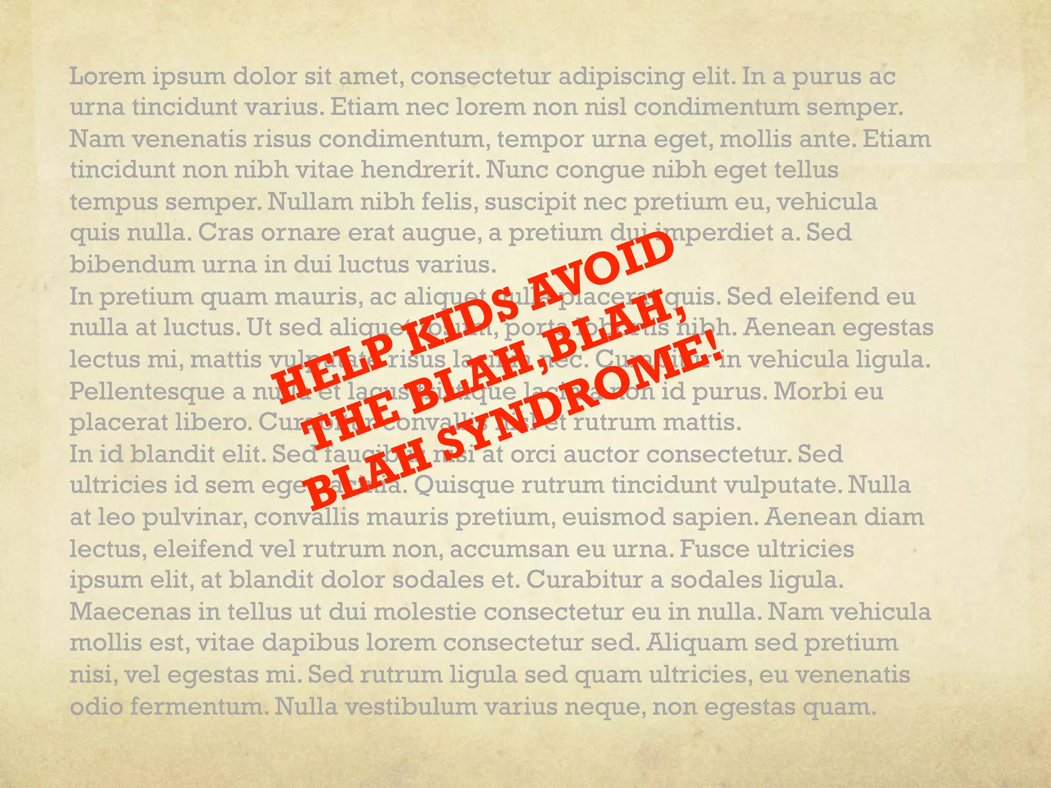 Lorem ipsum dolor sit amet, consectetur adipiscing elit. In a purus ac
urna tincidunt varius. Etiam nec lorem non nisl condimentum semper.
Nam venenatis risus condimentum, tempor urna eget, mollis ante. Etiam
tincidunt non nibh vitae hendrerit. Nunc congue nibh eget tellus
tempus semper. Nullam nibh felis, suscipit nec pretium eu, vehicula
quis nulla. Cras ornare erat augue, a pretium dui imperdiet a. Sed
bibendum urna in dui luctus varius.
In pretium quam mauris, ac aliquet nulla placerat quis. Sed eleifend eu
nulla at luctus. Ut sed aliquet ipsum, porta lobortis nibh. Aenean egestas
lectus mi, mattis vulputate risus lacinia nec. Curabitur in vehicula ligula.
Pellentesque a nulla et lacus tristique lacinia non id purus. Morbi eu
placerat libero. Curabitur convallis nisl et rutrum mattis.
In id blandit elit. Sed faucibus nisi at orci auctor consectetur. Sed
ultricies id sem eget lacinia. Quisque rutrum tincidunt vulputate. Nulla
at leo pulvinar, convallis mauris pretium, euismod sapien. Aenean diam
lectus, eleifend vel rutrum non, accumsan eu urna. Fusce ultricies
ipsum elit, at blandit dolor sodales et. Curabitur a sodales ligula.
Maecenas in tellus ut dui molestie consectetur eu in nulla. Nam vehicula
mollis est, vitae dapibus lorem consectetur sed. Aliquam sed pretium
nisi, vel egestas mi. Sed rutrum ligula sed quam ultricies, eu venenatis
odio fermentum. Nulla vestibulum varius neque, non egestas quam.
 