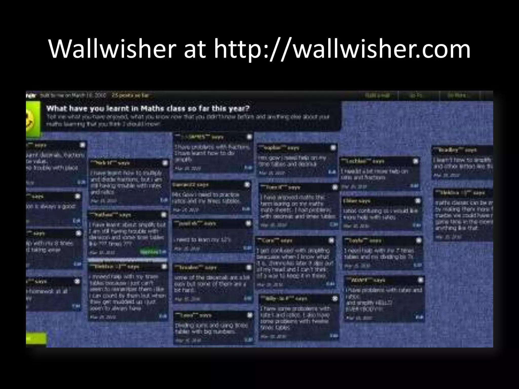 Wallwisher at http://wallwisher.com

 