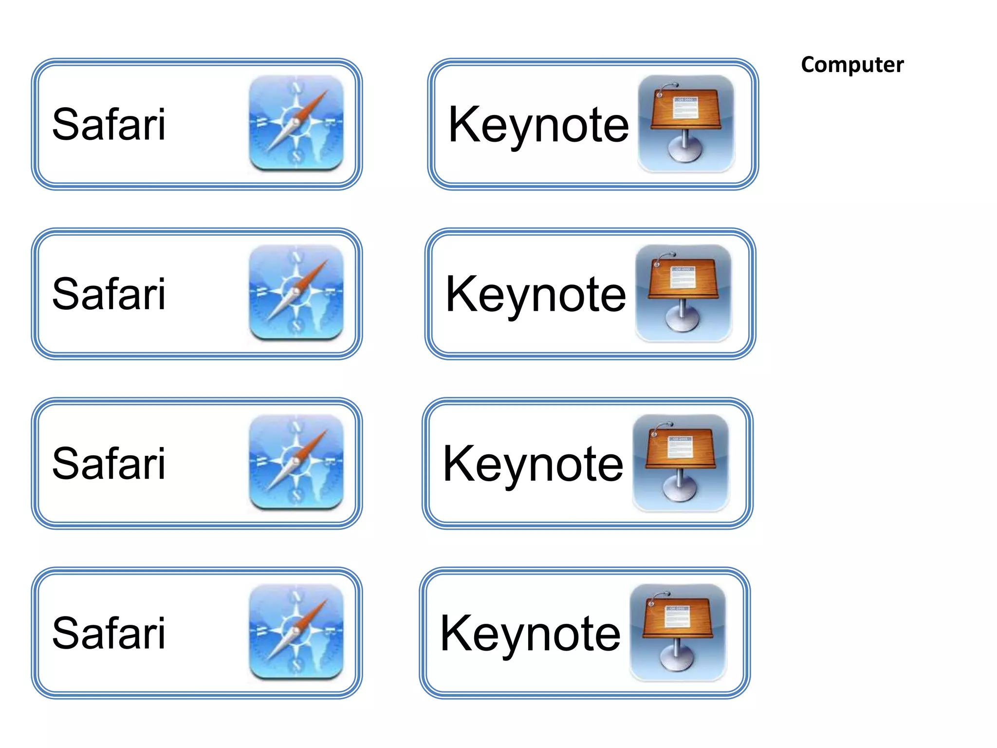 Safari
Safari
Safari
Safari Keynote
Keynote
Keynote
Keynote
Computer