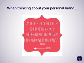 When thinking about your personal brand...
 