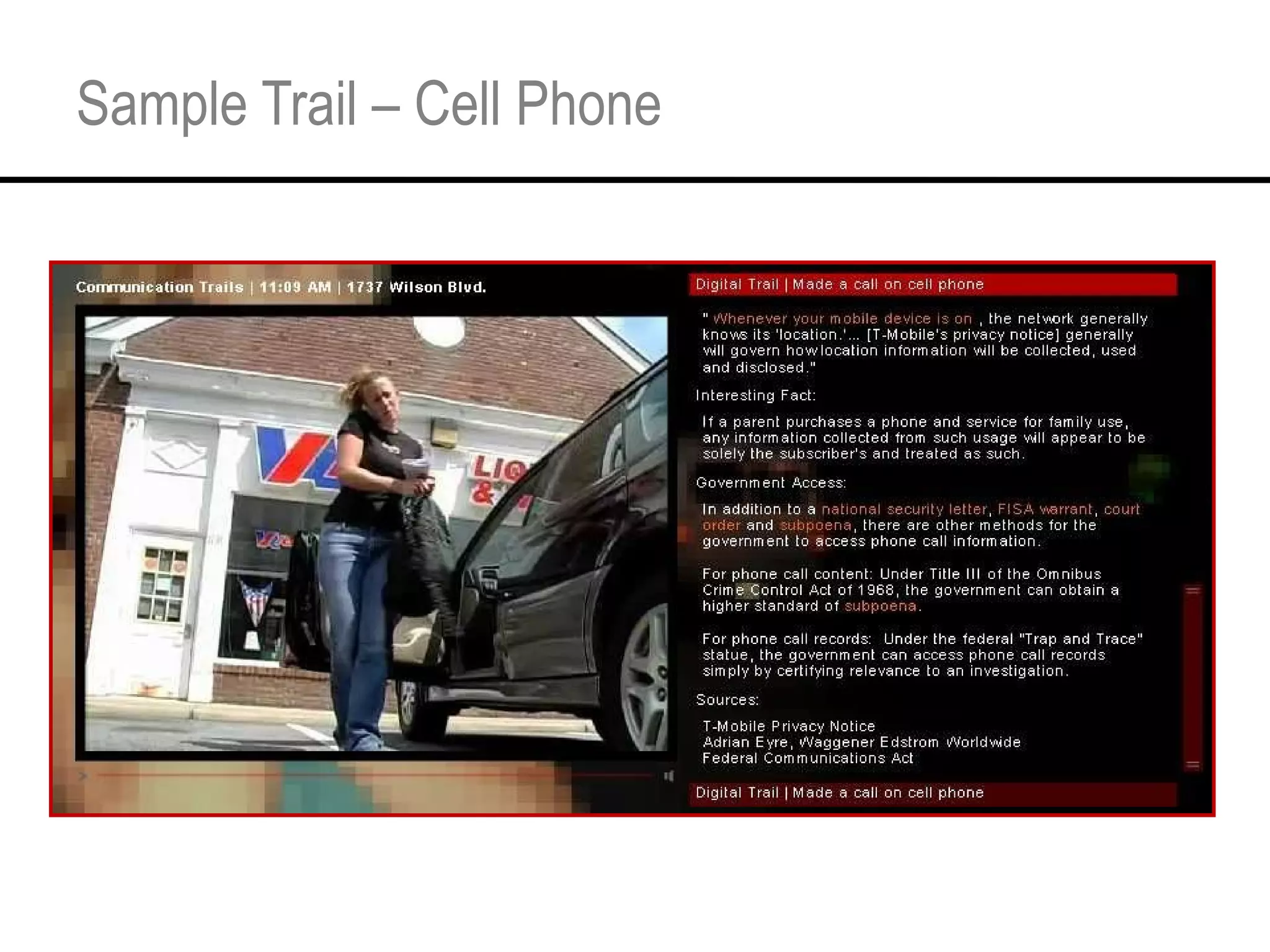 Sample Trail – Cell Phone  