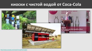 киоски с чистой водой от Coca-Cola

http://www.youtube.com/watch?v=ogVHwYu2gAU

 