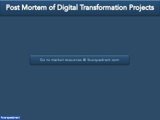 Go to market resources @ fourquadrant.com
Post Mortem of Digital Transformation Projects
 
